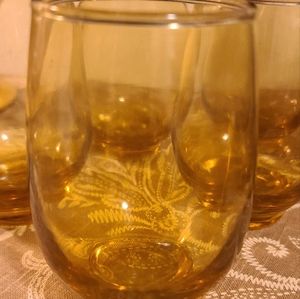 5 Vintage Tempo Cocktail Glasses - Libbey Golden Tempo